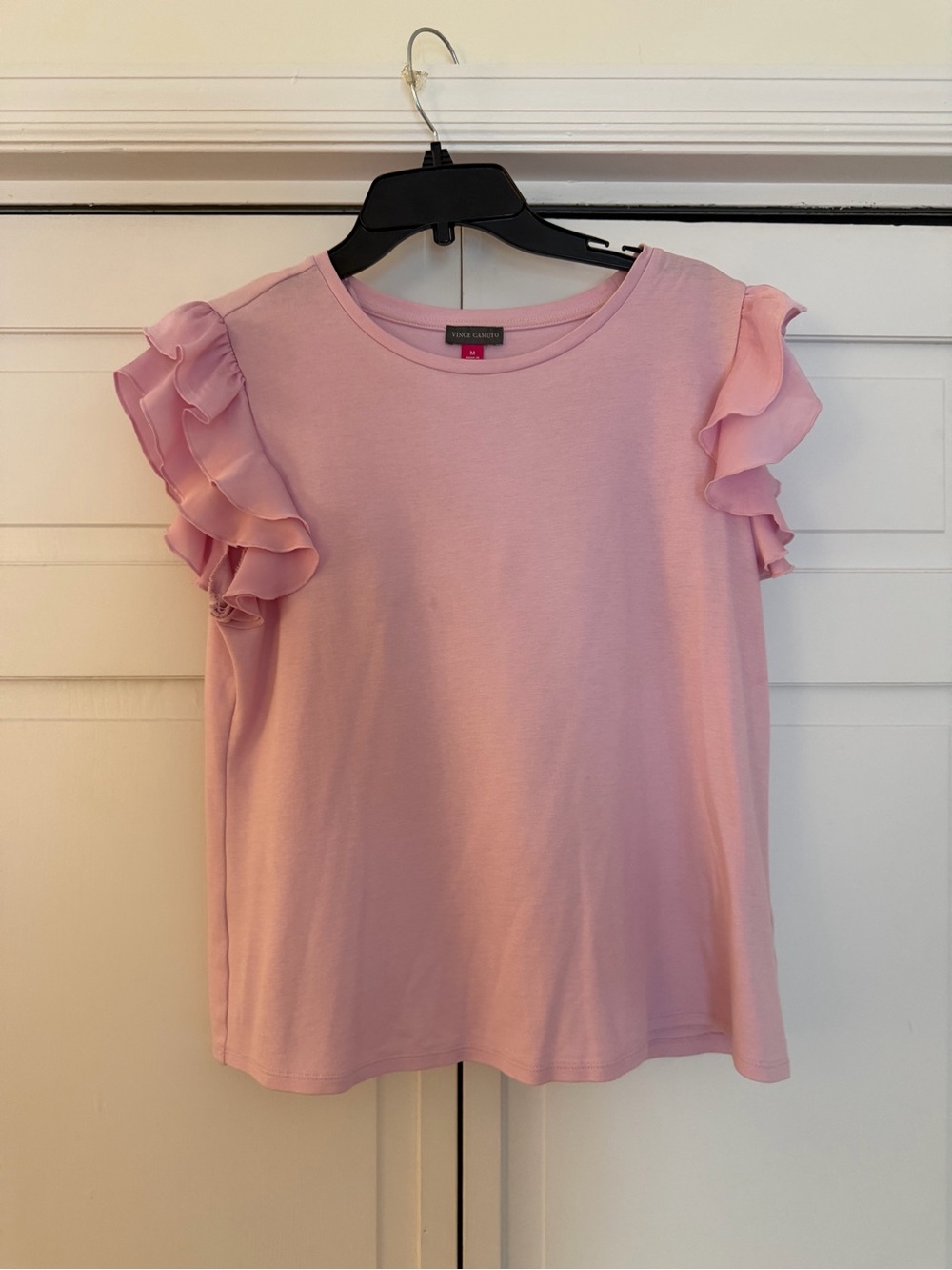 Vince Camuto Pale Pink Ruffle Sleeve Knit Top